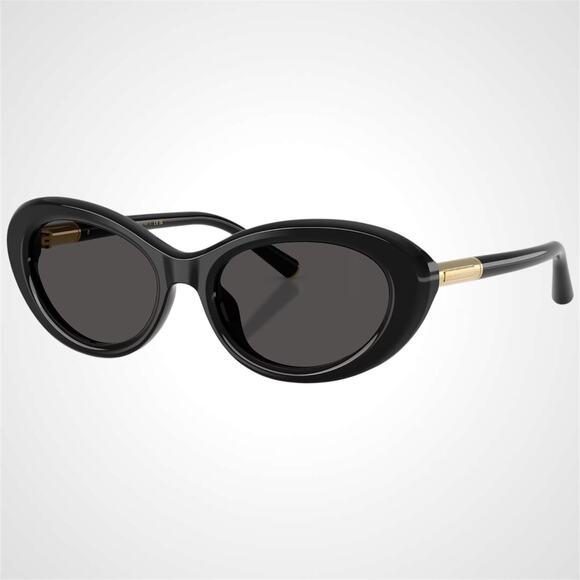 Dolce & Gabbana Accessories - New Dolce & Gabbana Sunglasses Black Oval Cat Eye Gold Metal Logo 54-18